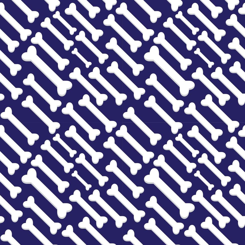ilustración de stock vectorial de huesos. plantilla de diseño de patrones sin fisuras. tema de color azul oscuro, azul marino y blanco vector