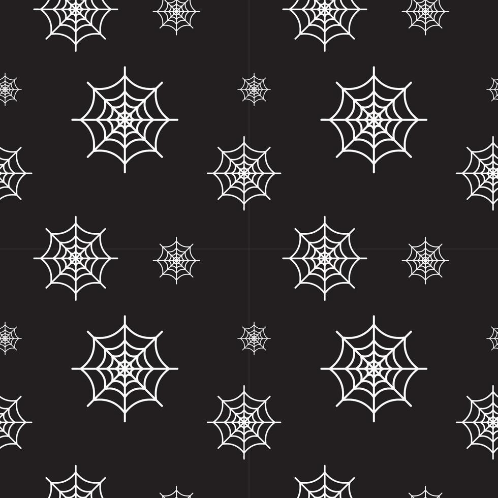 White cobweb texture vector illustration on black color background. Seamles pattern design template.