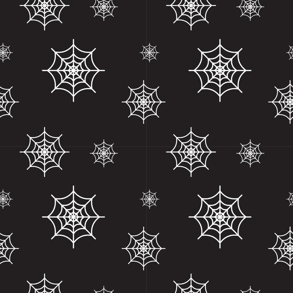 White cobweb texture vector illustration on black color background. Seamles pattern design template.