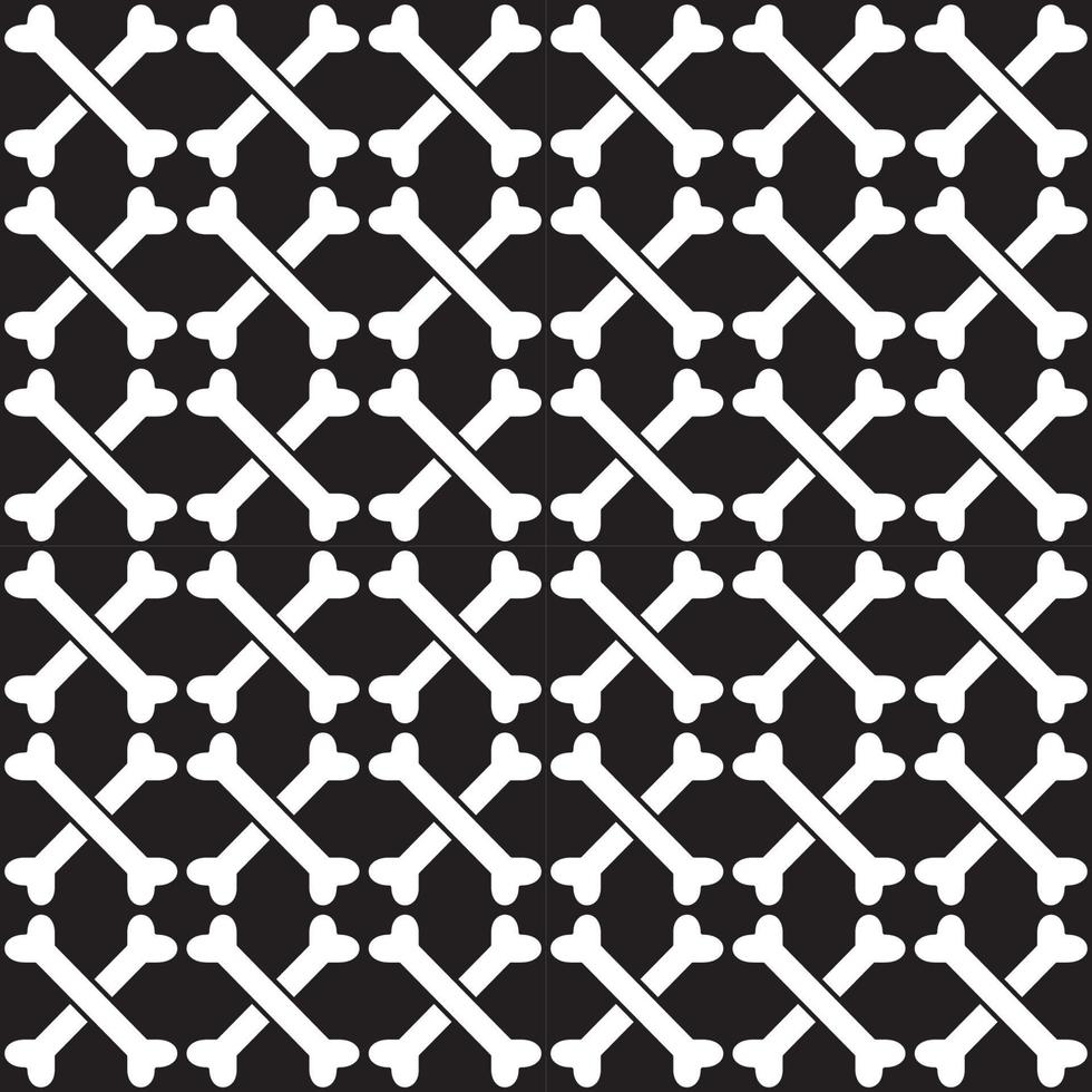 Crossbones vector stock illustration. Seamless pattern design template. Black and white color theme