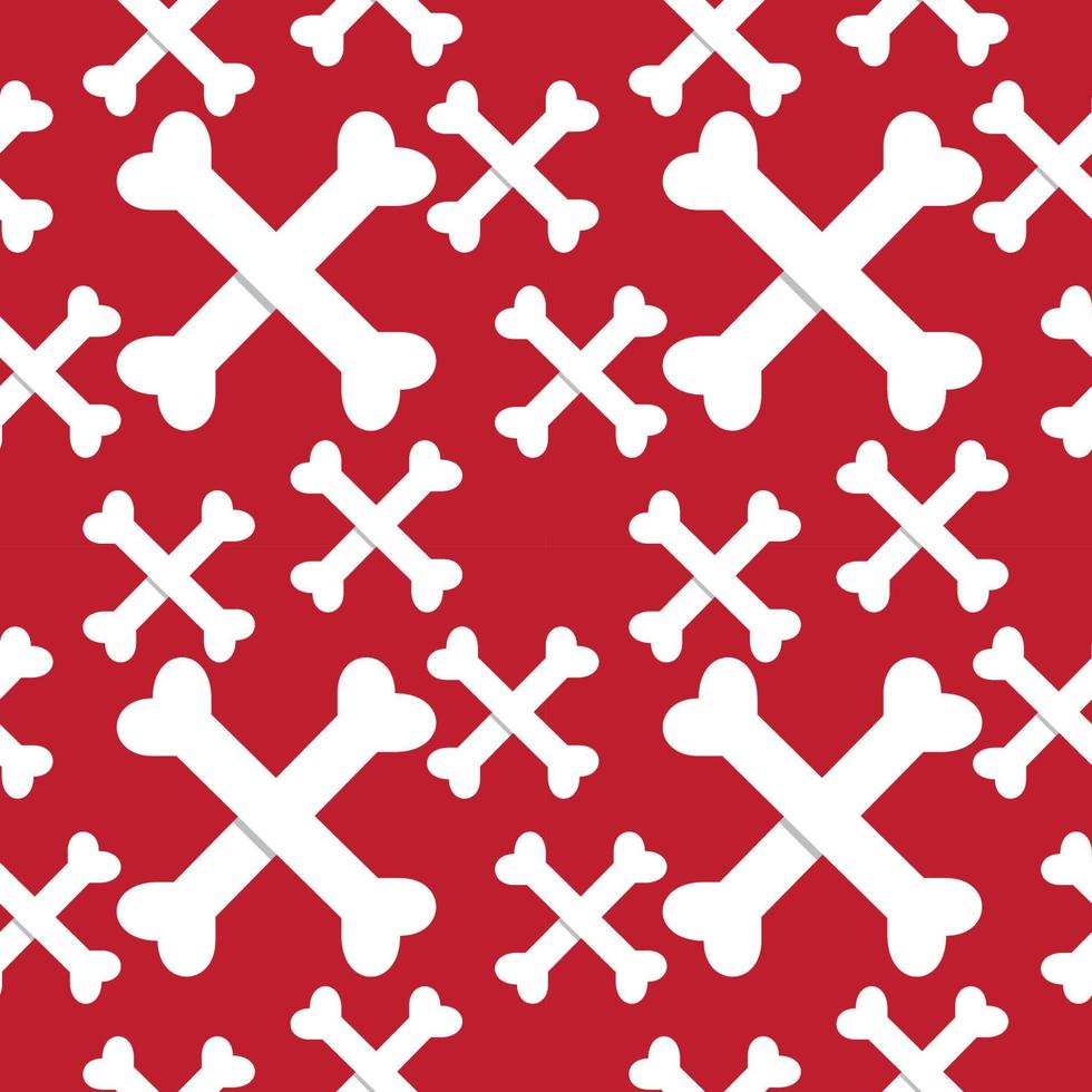 plantilla de diseño de patrones sin fisuras de tibias cruzadas. ilustración de stock vectorial. tema de color rojo y blanco vector