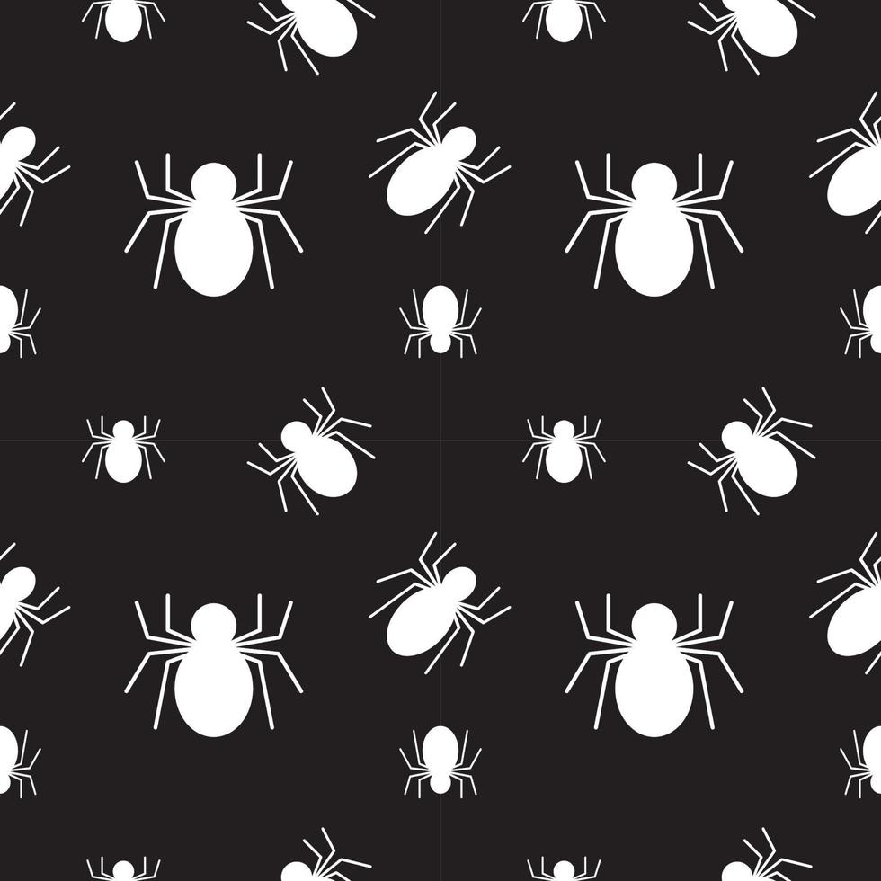 White spider texture on black color background. Seamless pattern design template. EPS 10 Vector illustration