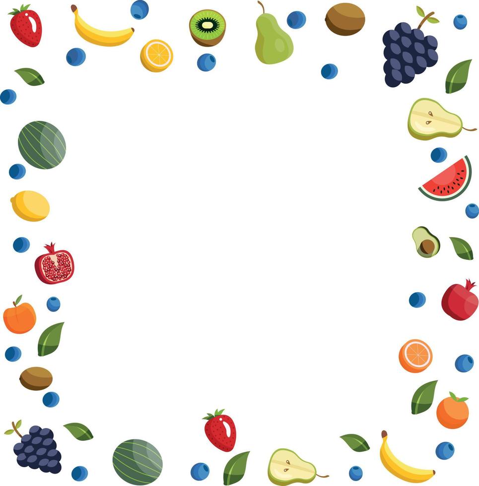 Frame for decoration with fruits. vector