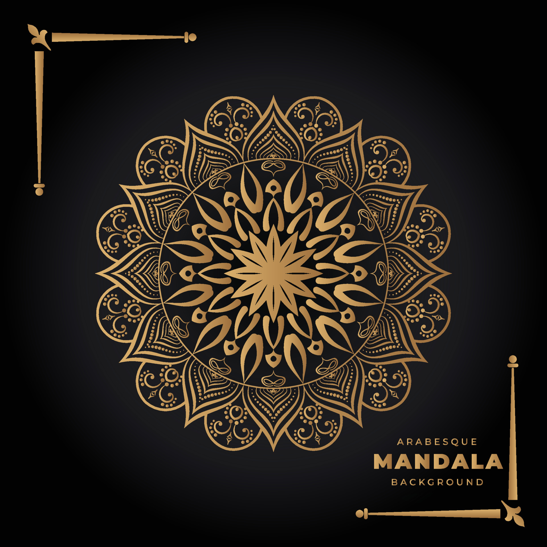 Luxury geometric gold dark mandala background. Design for any card,  birthday, other holidays, India, folk, or Arabic. Indian pattern wallpaper  11337251 Vector Art at Vecteezy