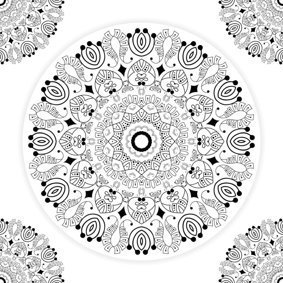 The mandala is isolated on a white background. Template for colouring book page. Oriental mystical pattern. mandala illustration. Decorative circle ornament in ethnic style vector