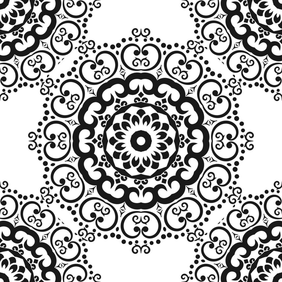 Simple Mandala Shape for Coloring. Vector Mandala. Floral. Flower. Oriental. Book Page. Outline.