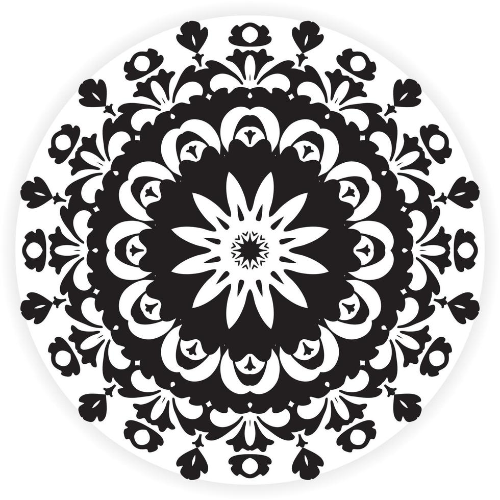 mandalas de flores, elementos decorativos antiguos, ilustración de patrón oriental, ornamento de círculo oriental étnico mandala. mandala de colores monocromáticos, página del libro de colorear mandala vector