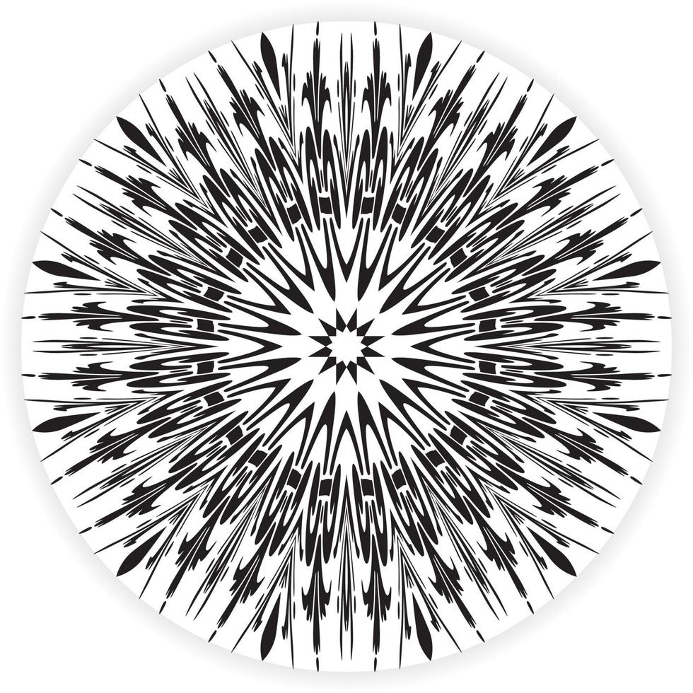 Geometric flower. Contour drawing of a mandala on a white background. Vector illustration