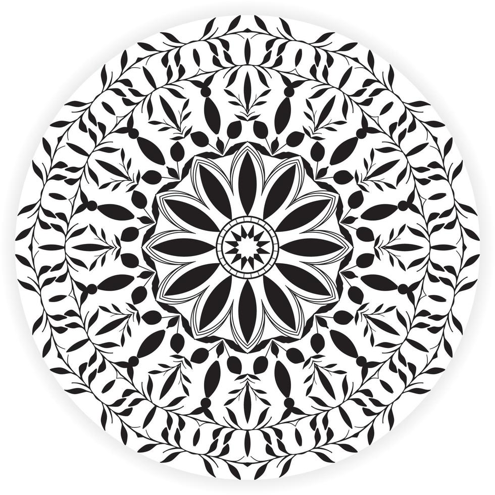 Floral mandala vector illustration for coloring page, Vintage decorative elements. Oriental pattern, vector illustration. Islam, Arabic, Indian, Moroccan, motifs