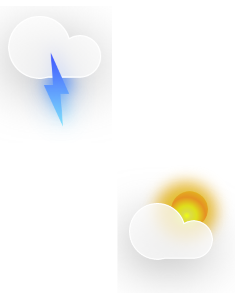 Glass icon sun and sky png