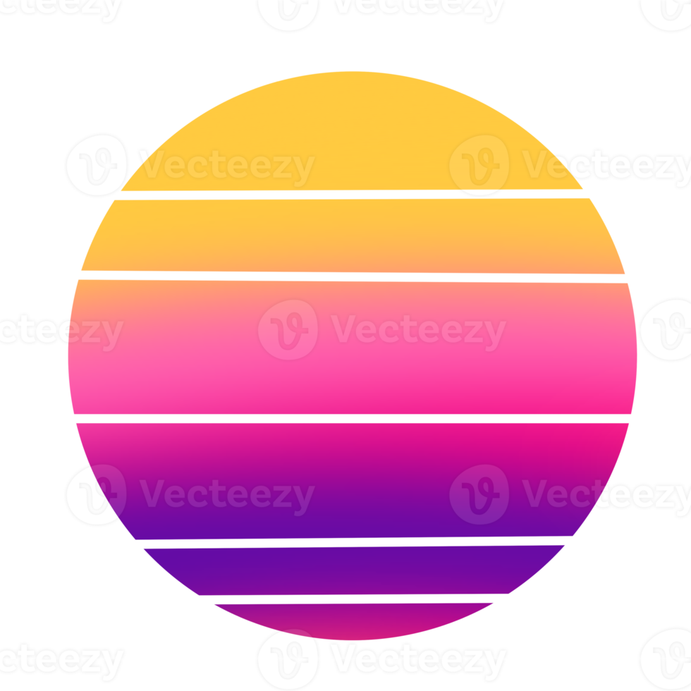 Retro-Sonnenuntergang mit Farbverlauf png