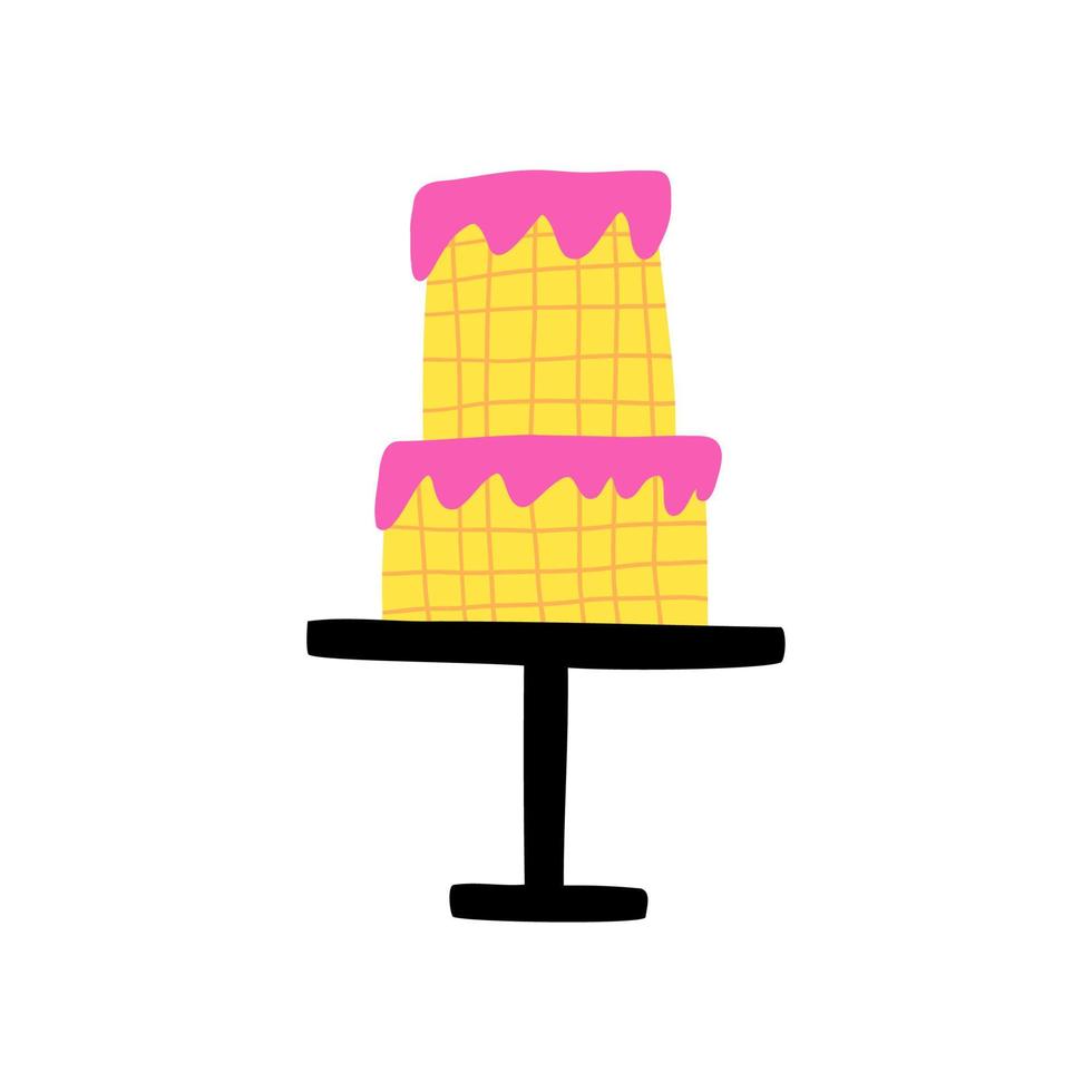 birthday cake. hand drawn vector children's illustration.