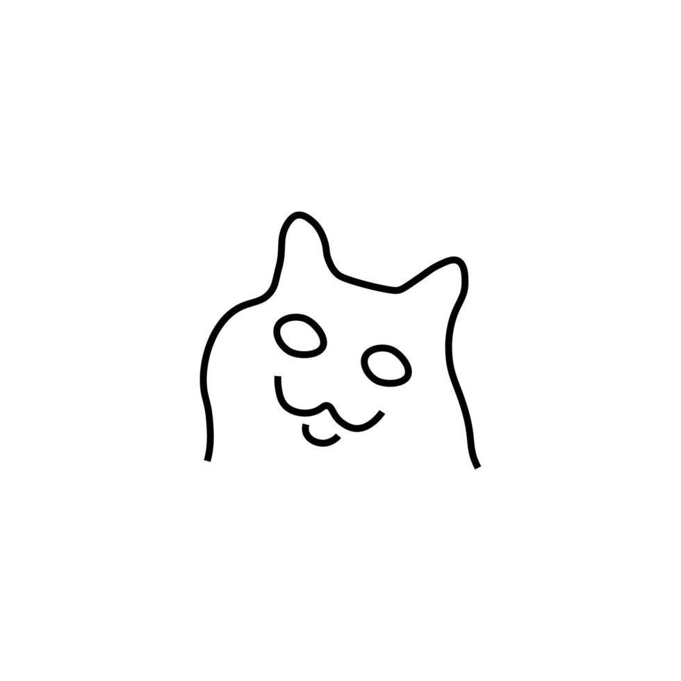 Vector sign suitable for web sites, apps, articles, stores etc. Simple monochrome illustration and editable stroke. Line icon of silhouette of cat muzzle