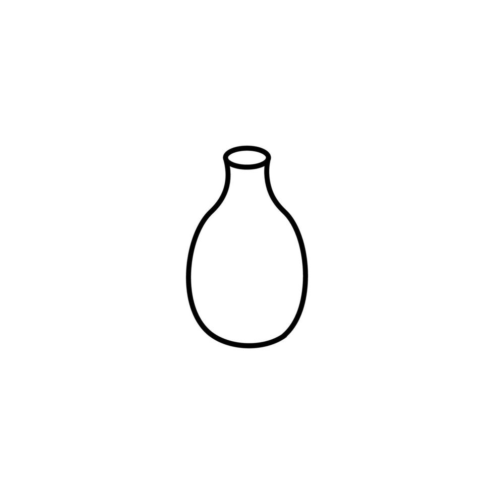 signo vectorial adecuado para sitios web, aplicaciones, artículos, tiendas, etc. ilustración monocromática simple y trazo editable. icono de línea de jarrón vector