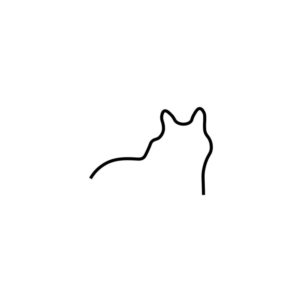 signo vectorial adecuado para sitios web, aplicaciones, artículos, tiendas, etc. ilustración monocromática simple y trazo editable. icono de línea de gato vector