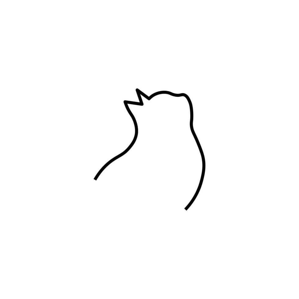 Vector sign suitable for web sites, apps, articles, stores etc. Simple monochrome illustration and editable stroke. Line icon of silhouette of adult cat