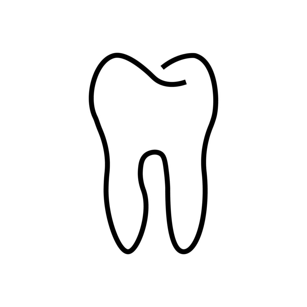 Profession and occupation concept. Modern outline sign drawn in flat style. Editable stroke. Vector monochrome isolated line icon of big tooth as symbol of stomatology