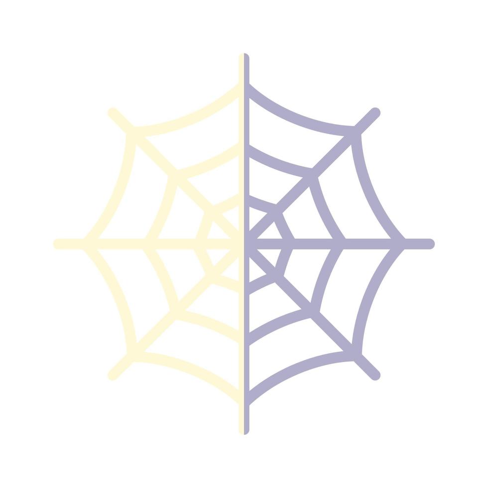 Vibrant illustration of spider web in modern flat style for Halloween. Suitable for websites, stores, shops, books, postcard. vector