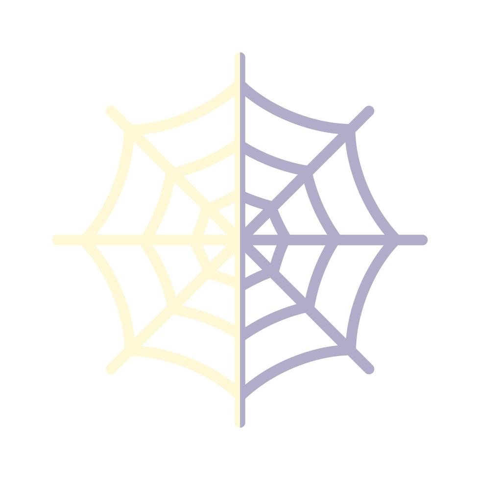 Vibrant illustration of spider web in modern flat style for Halloween. Suitable for websites, stores, shops, books, postcard. vector