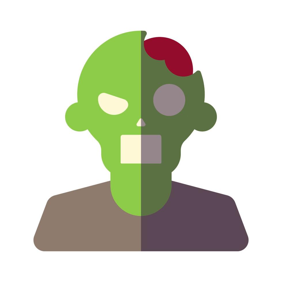 Vibrant illustration of zombie in modern flat style for Halloween. Suitable for websites, stores, shops, books, postcard. vector