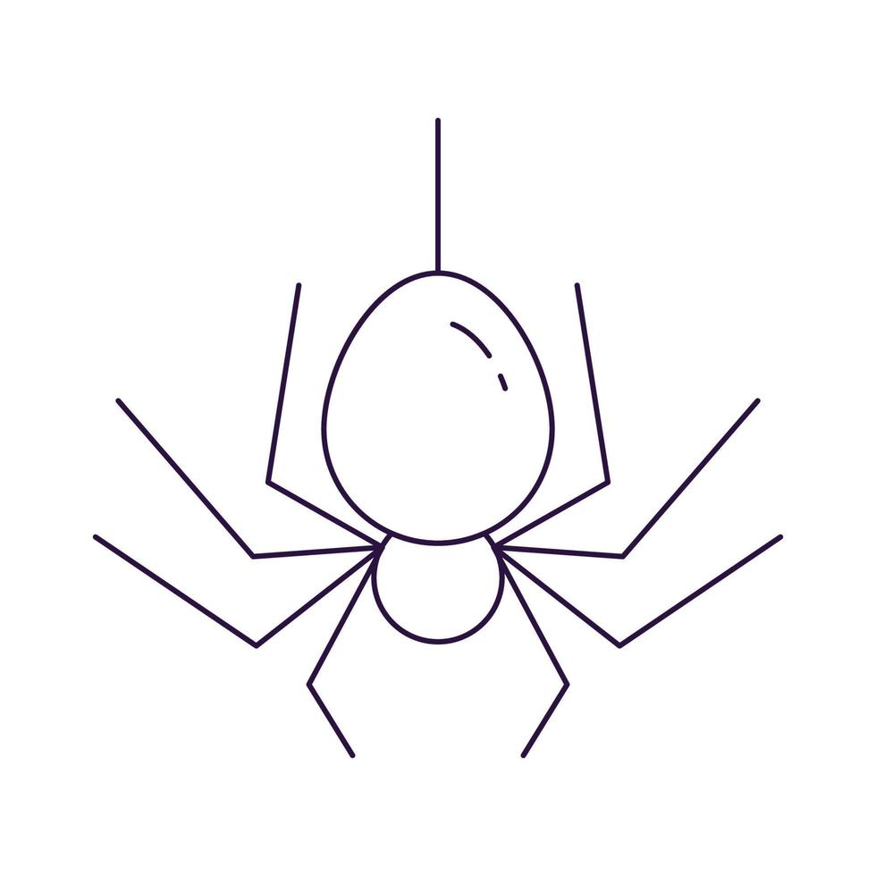 icono de línea vectorial de araña como símbolo de halloween. signo de esquema para sitios web, aplicaciones, anuncios, tiendas. imagen aislada monocromática minimalista moderna y trazo editable vector