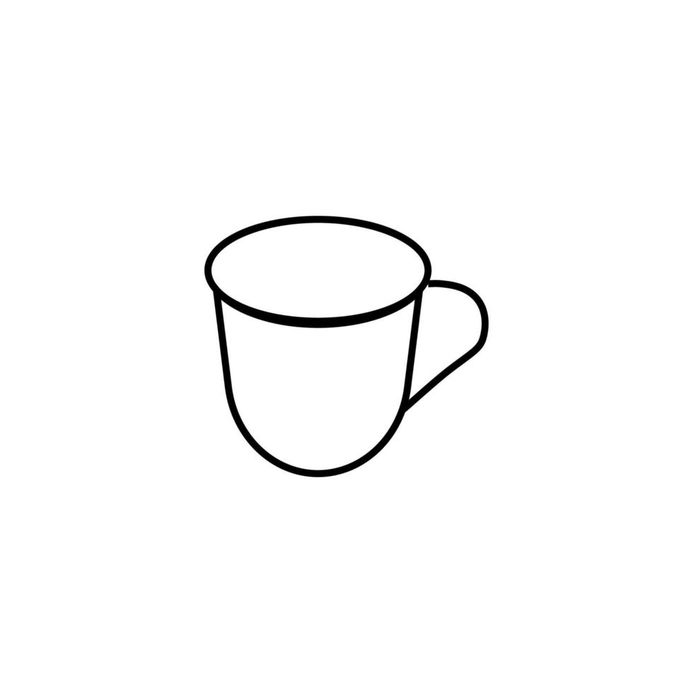 Vector sign suitable for web sites, apps, articles, stores etc. Simple monochrome illustration and editable stroke. Line icon of teacup