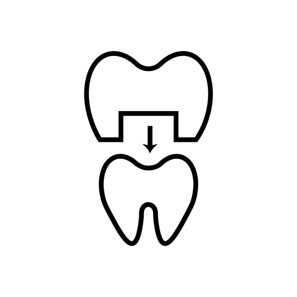 concepto de profesión y ocupación. signo de contorno moderno dibujado en estilo plano. trazo editable. icono de línea aislado monocromo vectorial de relleno dental o implante vector