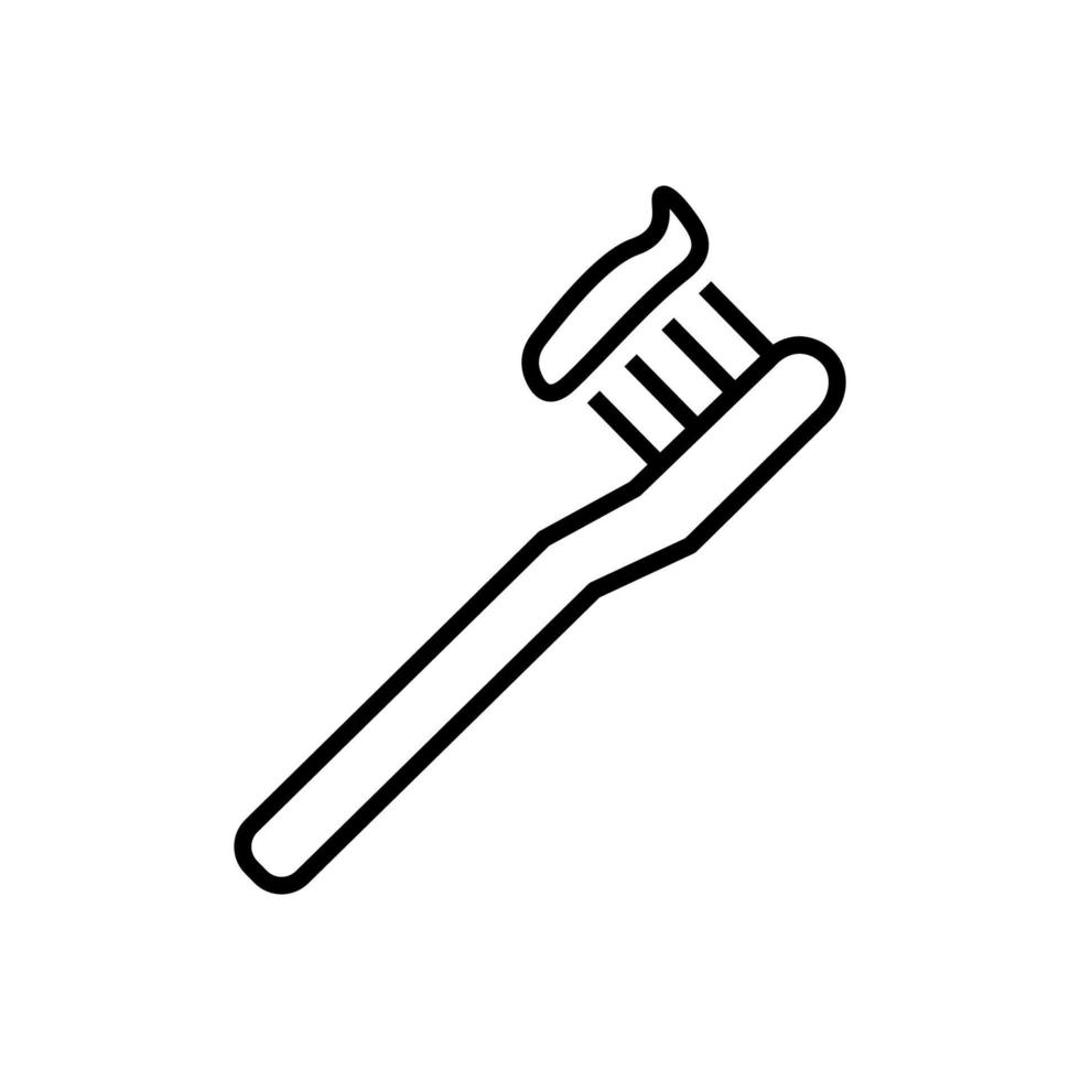 Profession and occupation concept. Modern outline sign drawn in flat style. Editable stroke. Vector monochrome isolated line icon of toothbrush