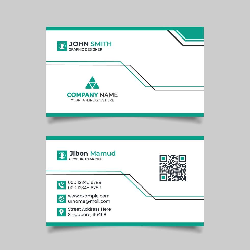 Modern clean business card design vector