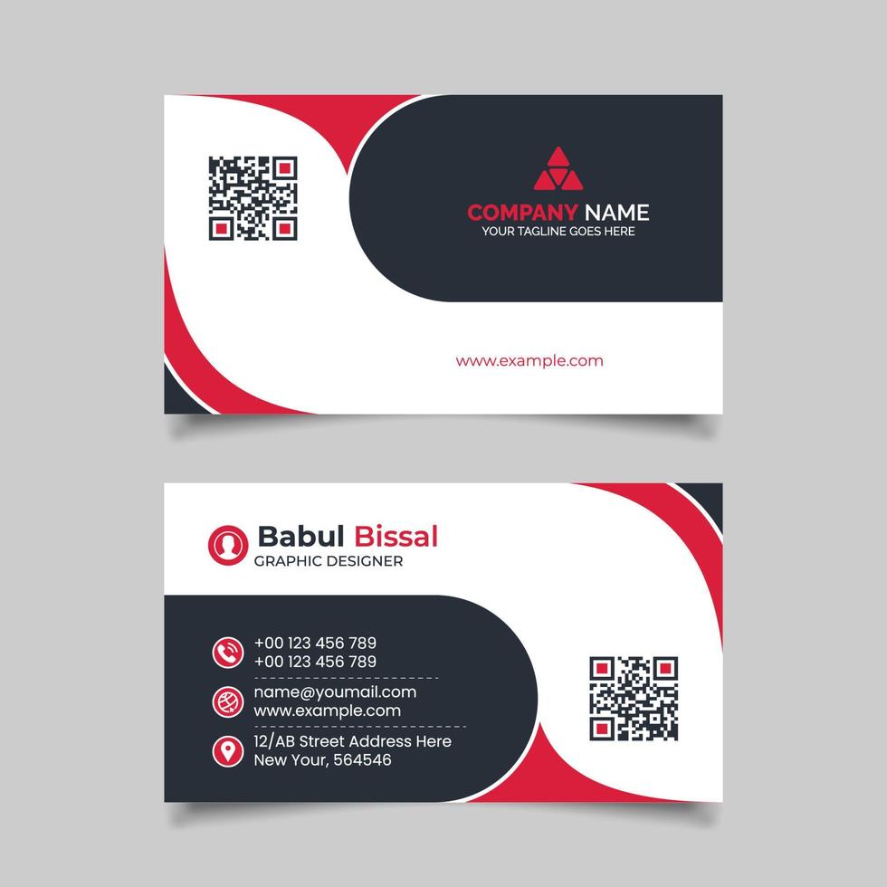 Modern clean business card design vector