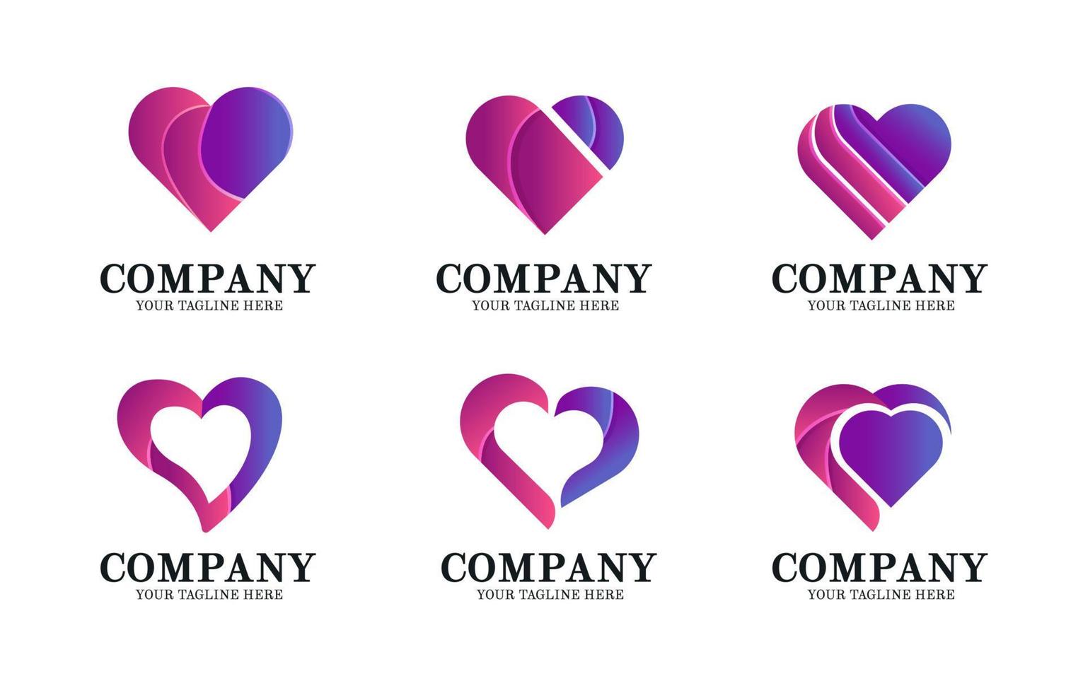 Modern Hearth Logo Set Collection vector