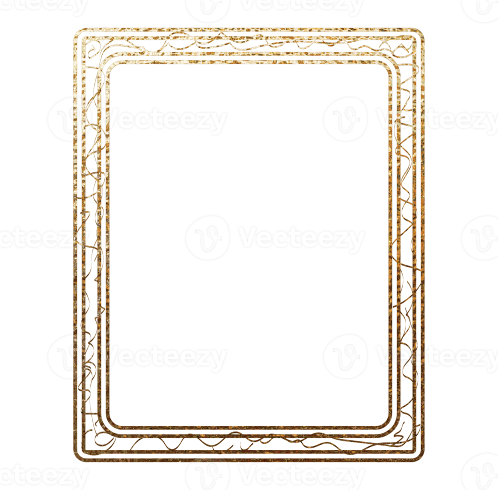 gold shiny square frame png