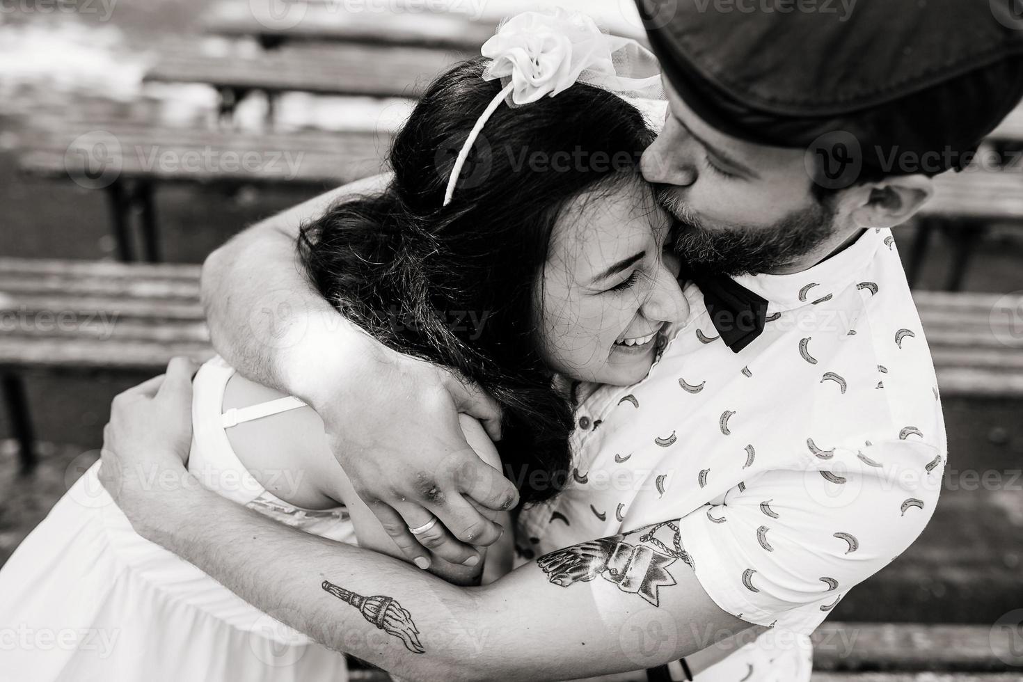 beautiful couple in park photo