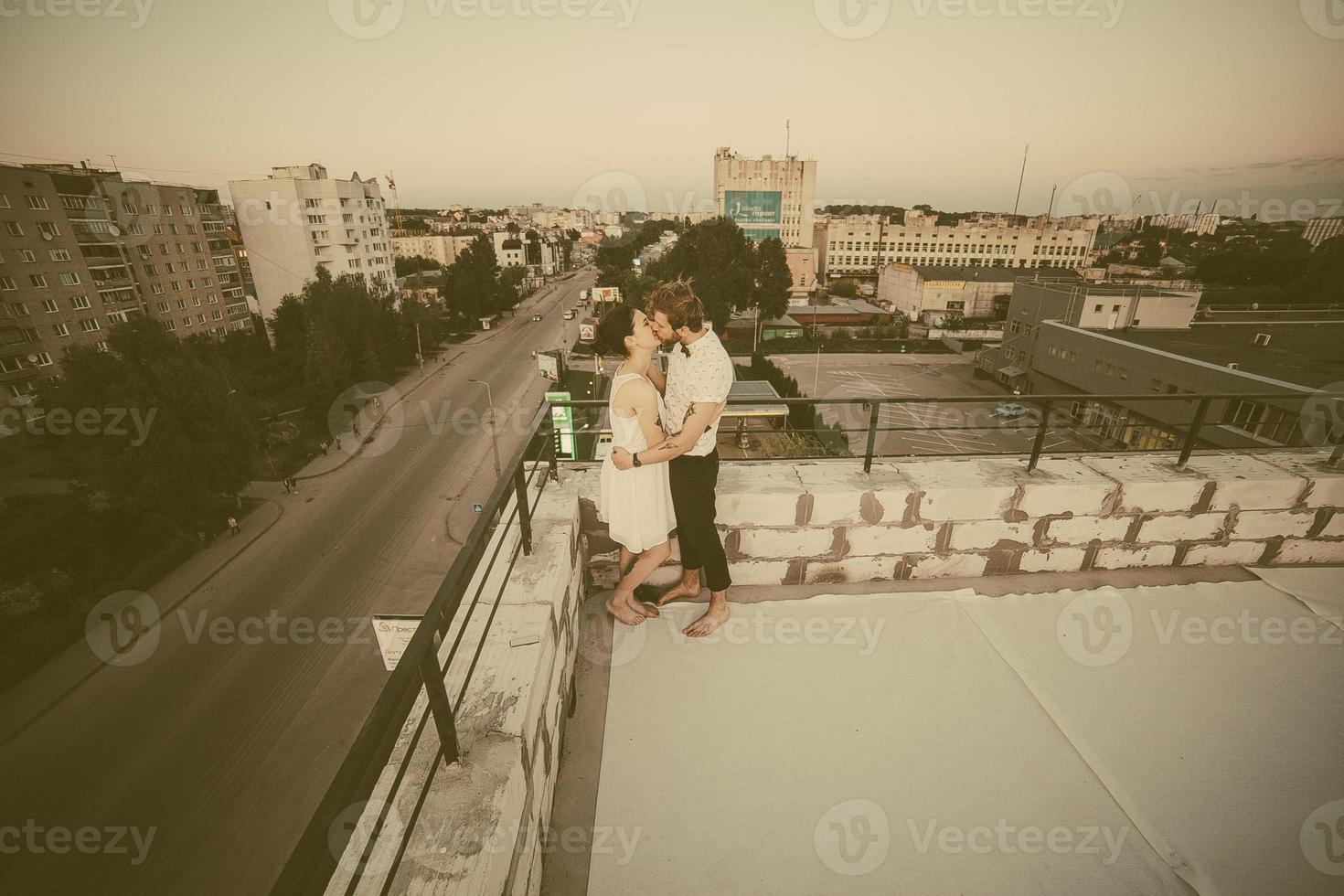 beautiful couple in the city photo