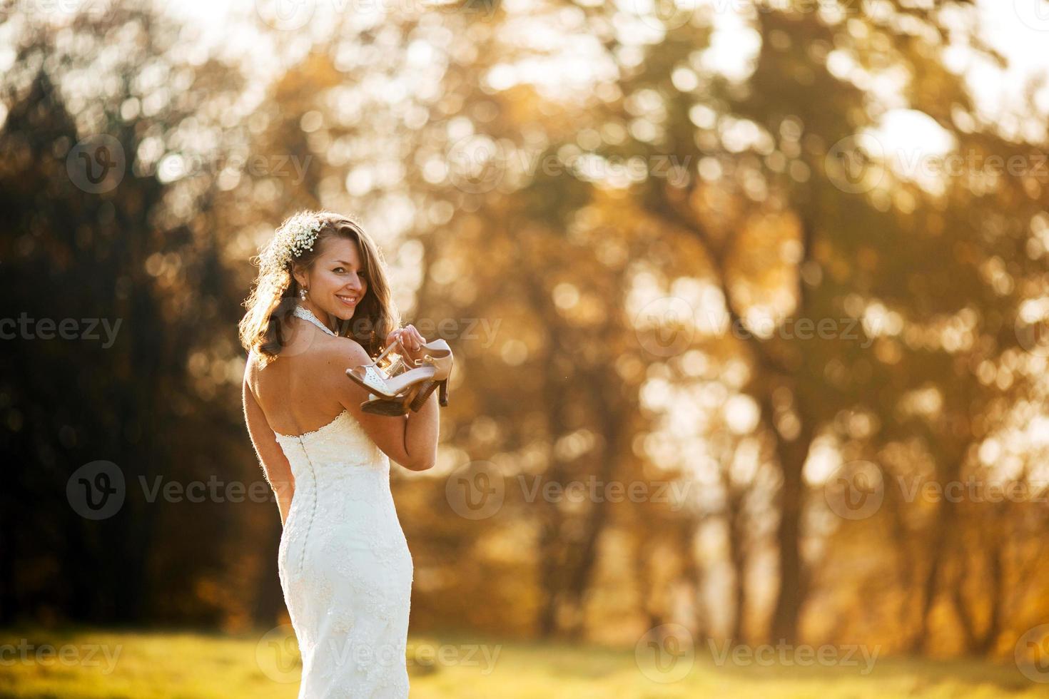 Beautiful bride posing photo