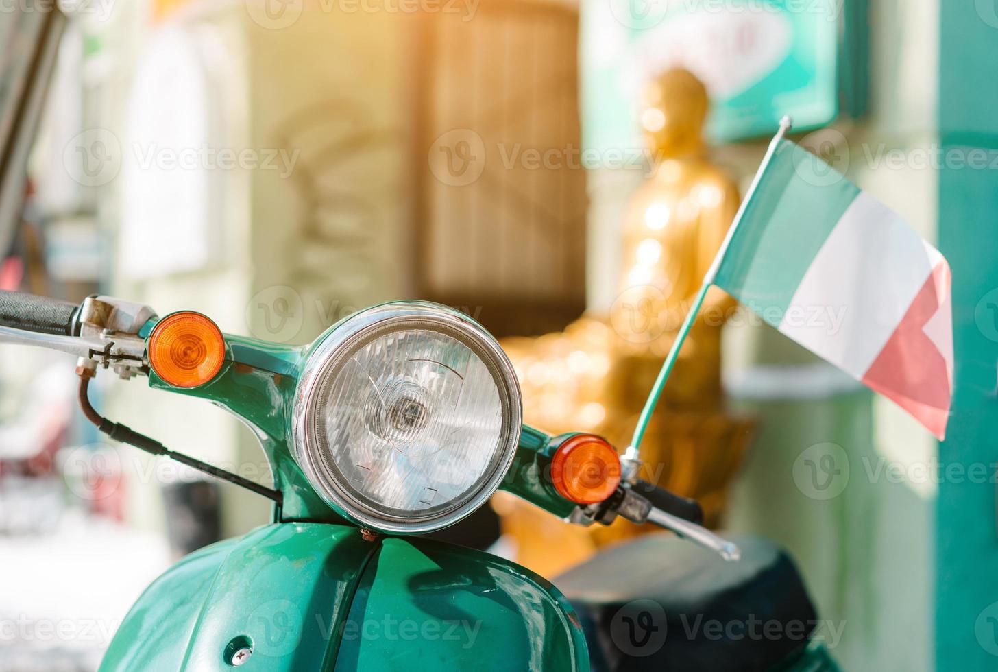 Retro scooter on the street photo