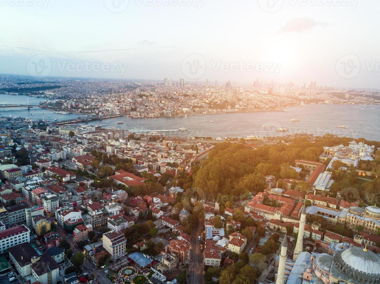 la vista desde el vuelo a estambul. foto