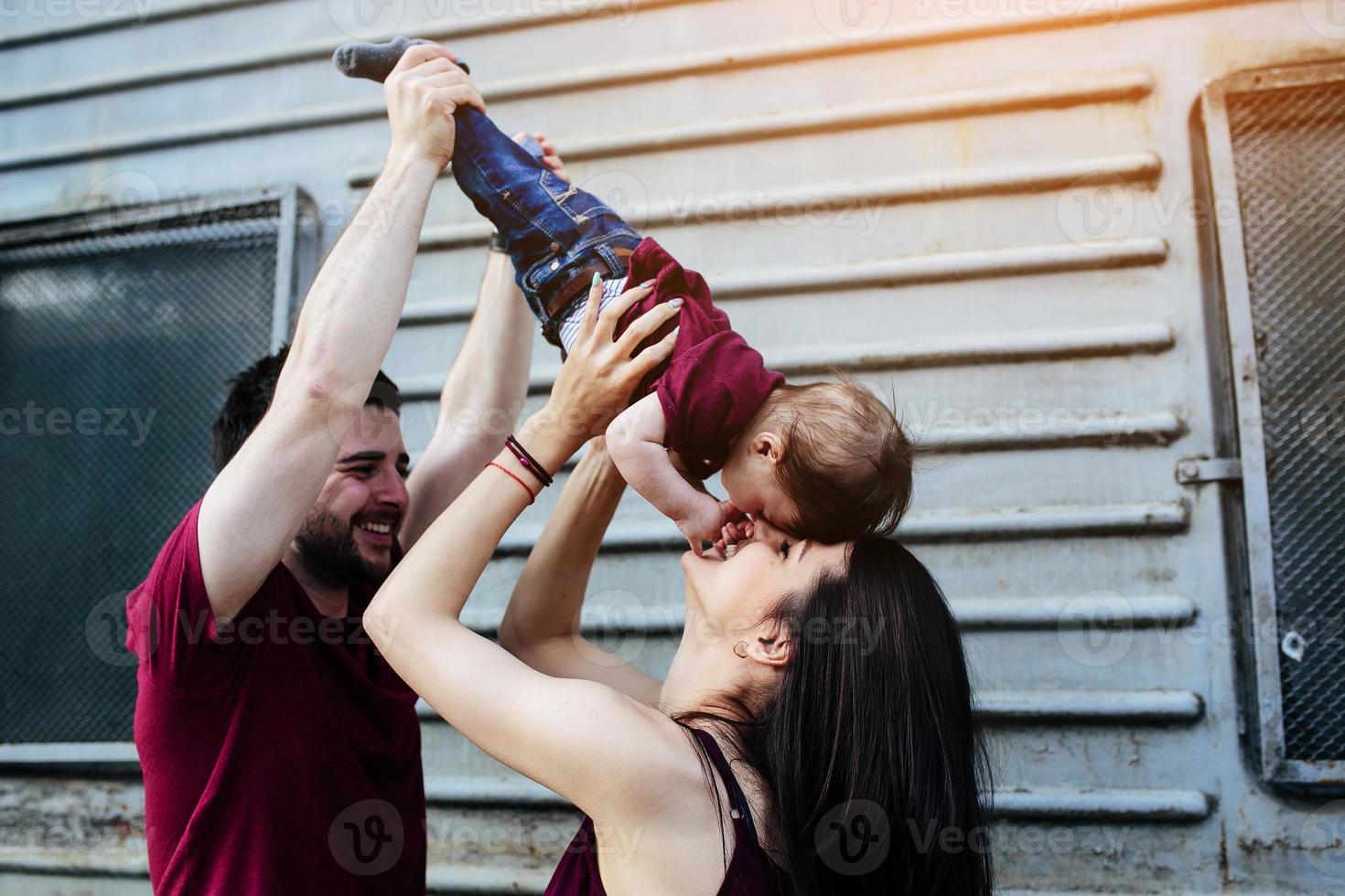 young family with a child photo