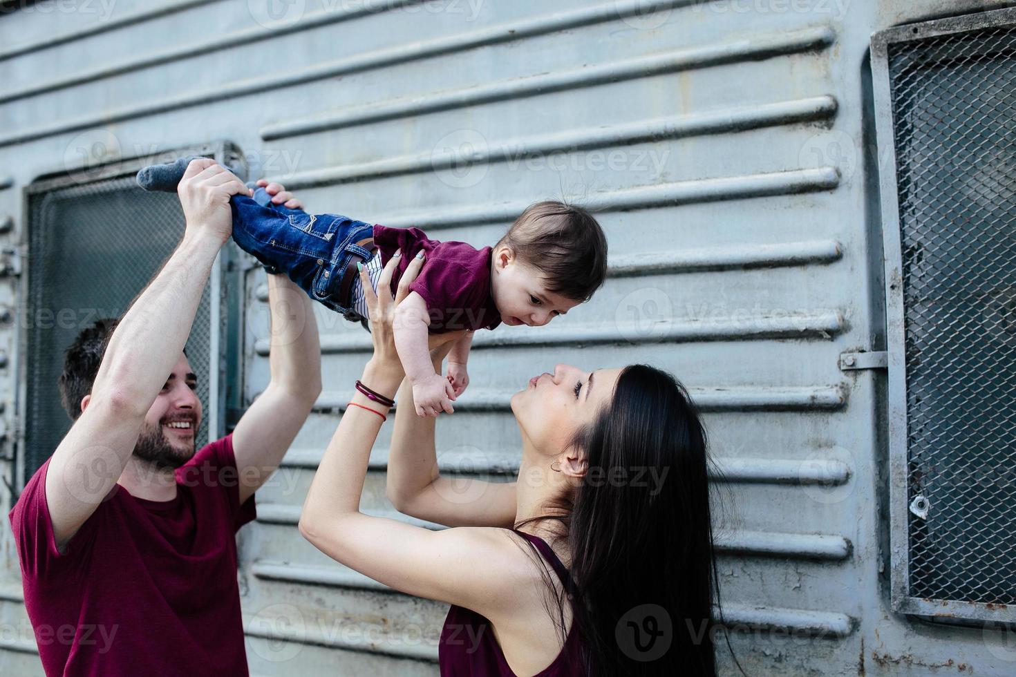 young family with a child photo