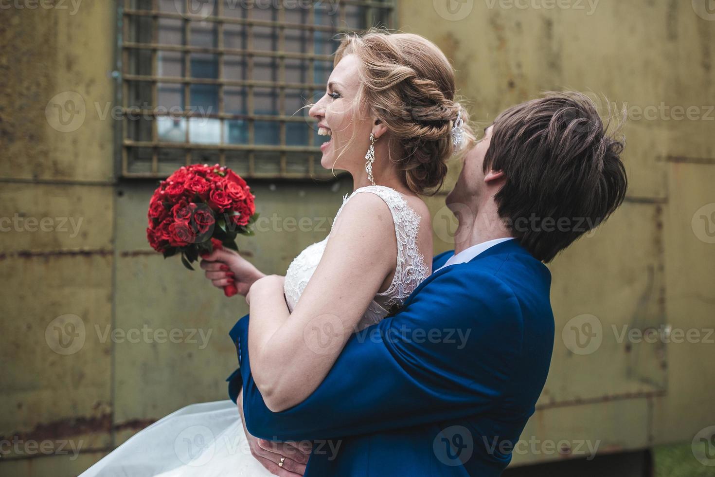 Beautiful couple in the park photo