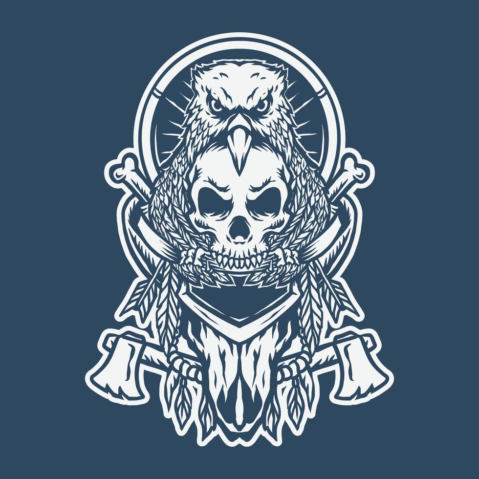 indian skull art vector
