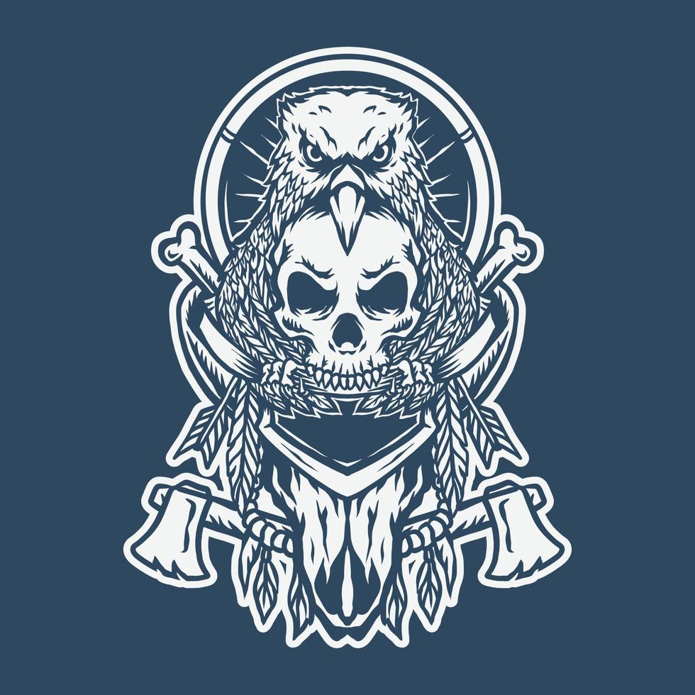 indian skull art vector