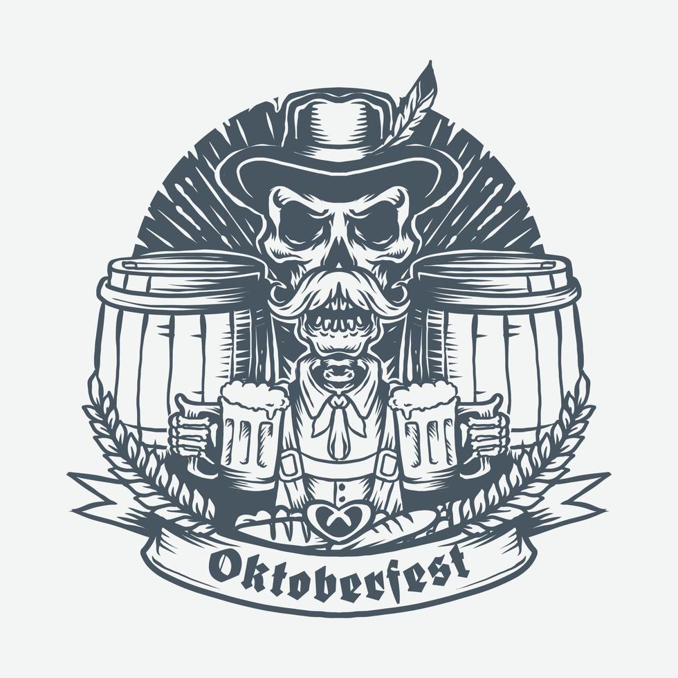 skull of octoberfest vector