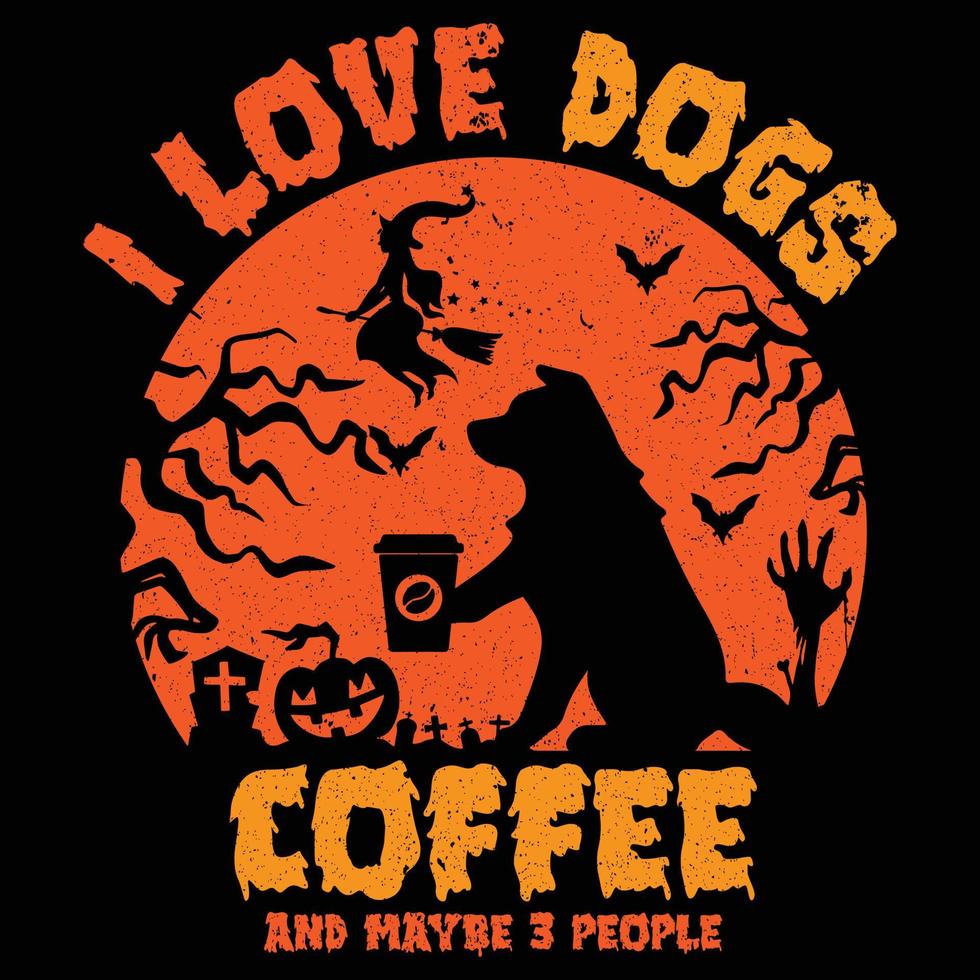 I love dogs coffee and maybe 3 people design 11340237 Vector Art at