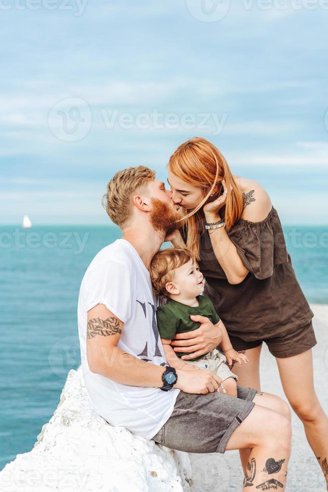 Happy family on vacation photo