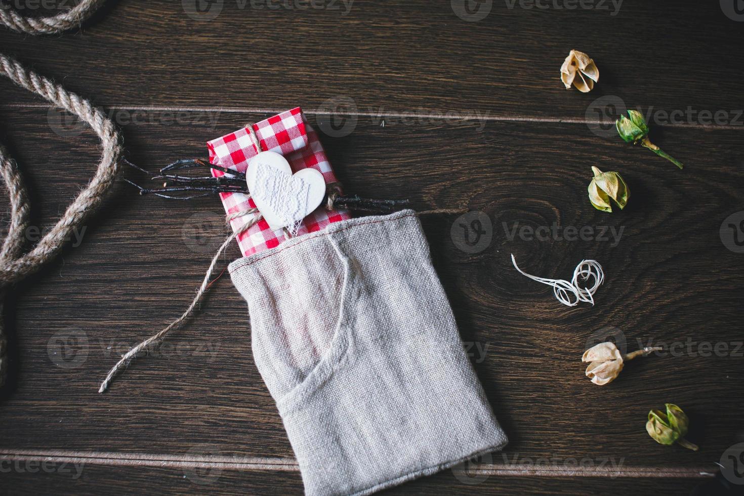 Charming gift for Valentine's Day. Designed in rustic style. photo