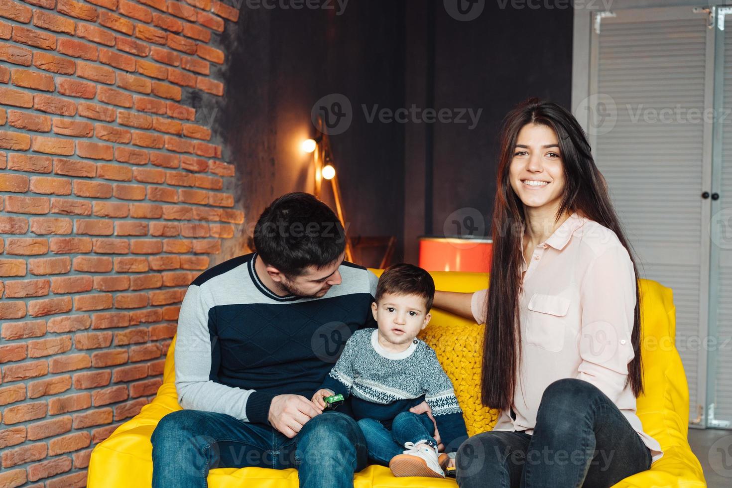 Young family having fun photo