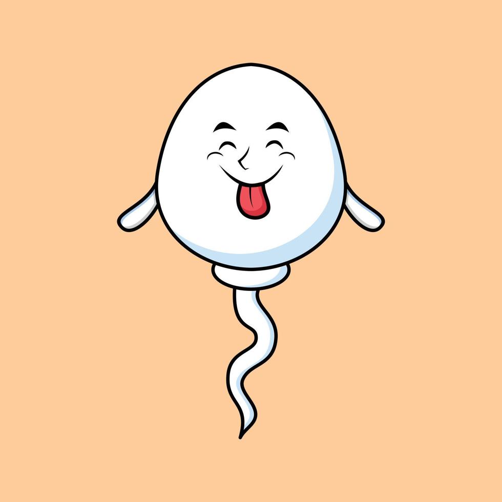 Cute cartoon sperm with flashy expression vector