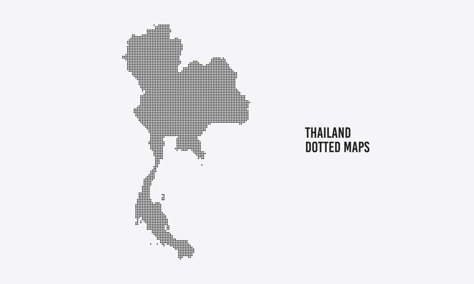 Black halftone dotted thailand map. Dotted map vector illustration isolated on light grey background