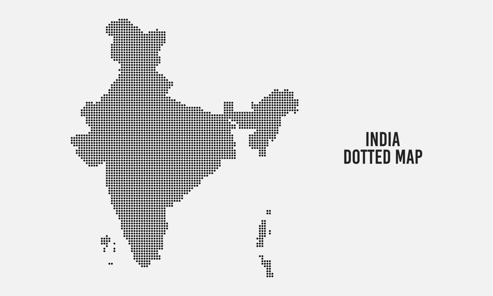 ilustración de vector de mapa de india de puntos de semitono negro sobre fondo gris claro